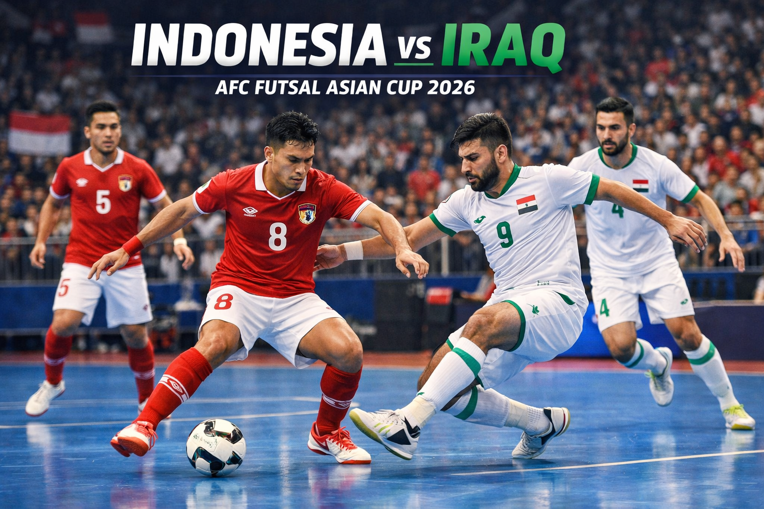 Tigoals - Live Malam Ini Indonesia Futsal vs Iraq AFC Asian Cup 2026 Kick Off 19.00 WIB – Pertarungan Seru Asia Dalam Arena Futsal