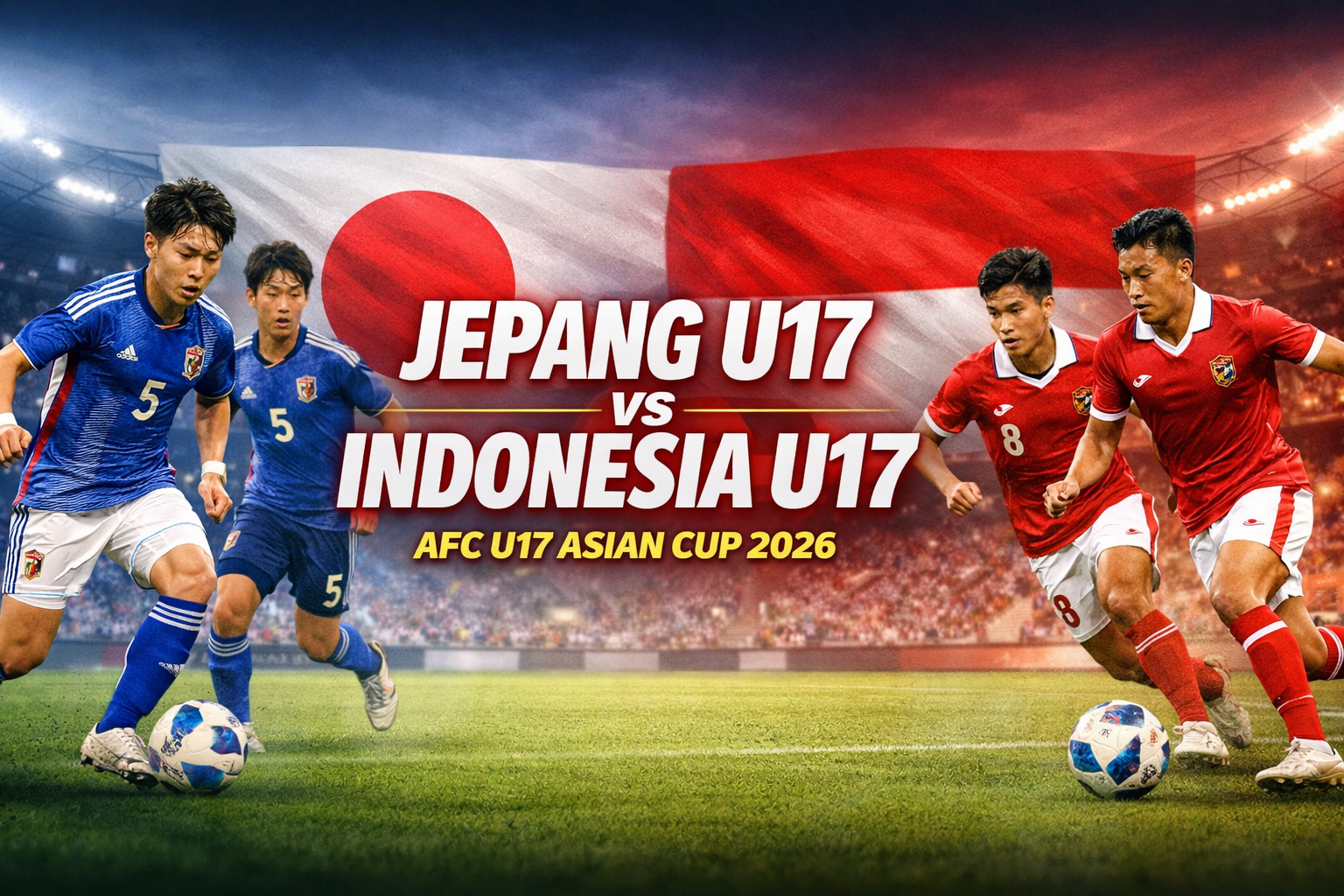 Tigoals Ikut Memeriahkan Jepang U17 vs Indonesia U17 Piala Asia U17 2026 Malam Ini Jam 23.00 WIB dengan Atmosfer Super Panas