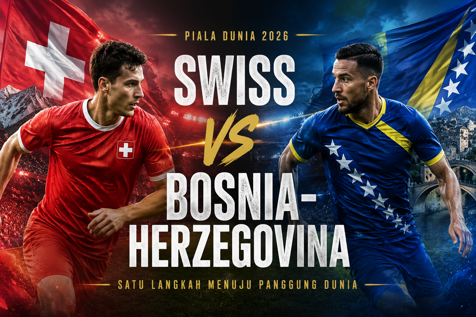 Jadwal Streaming Tigoals Swiss vs Bosnia-Herzegovina Piala Dunia 2026 Dini Hari Ini Pukul 02.00 WIB Lengkap untuk Menemani Begadang Pecinta Bola