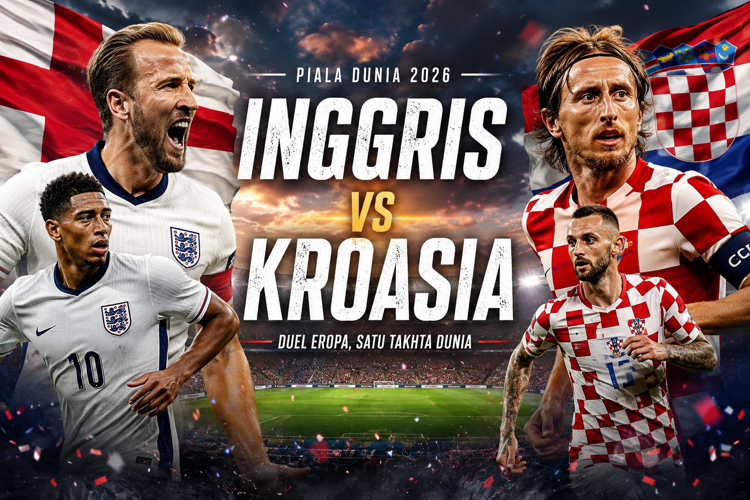 Piala Dunia 2026 : Tigoals Rangkum Kemenangan Inggris 4-2 dan Perjuangan Kroasia yang Belum Cukup