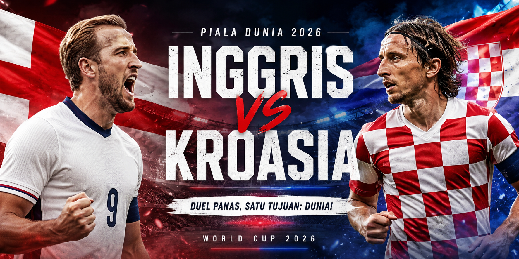 Tigoals Live Streaming Inggris vs Kroasia Piala Dunia 2026 Jam 03.00 WIB Duel Bergengsi Tim Raksasa Eropa