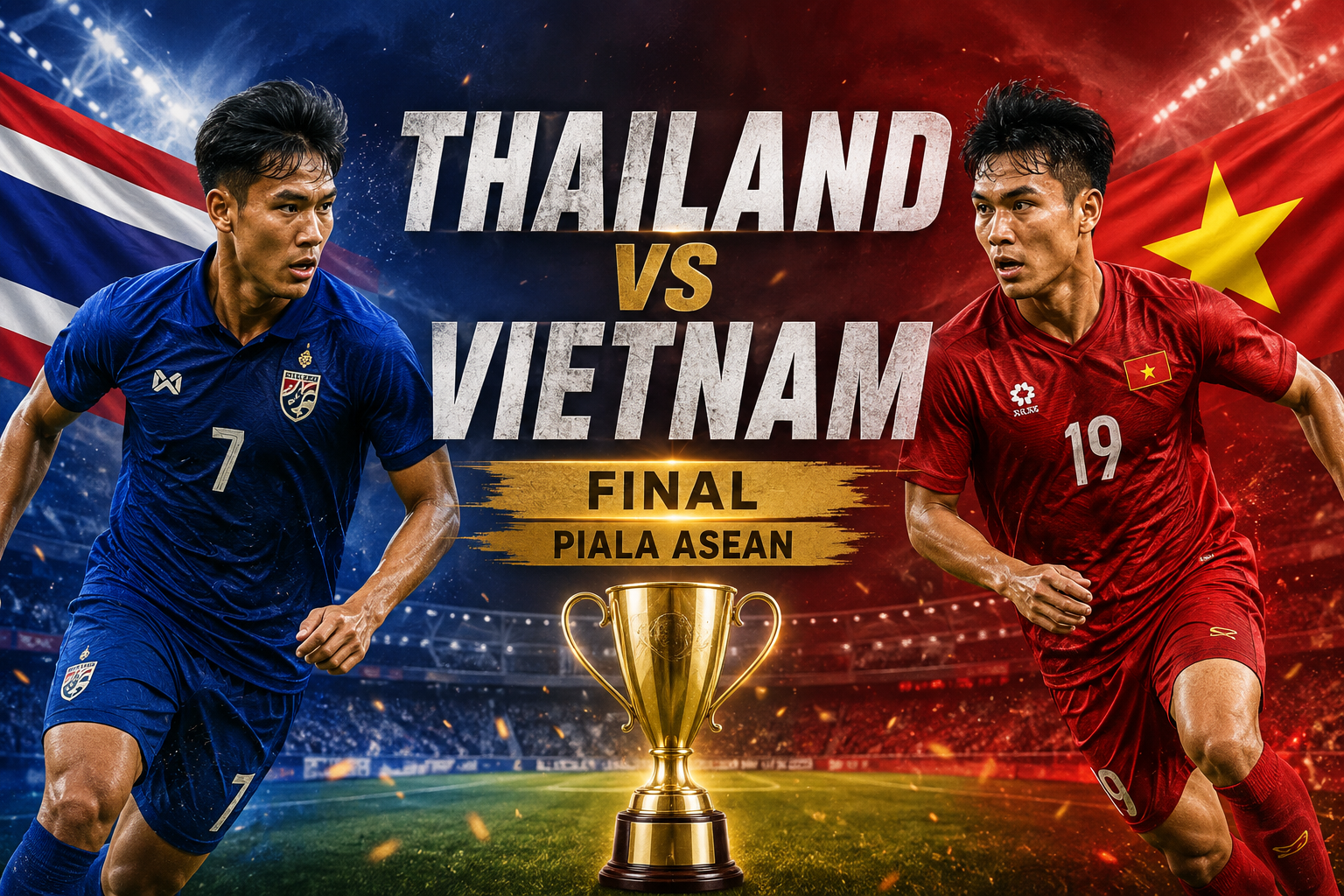 Thailand vs Vietnam Final Piala ASEAN Malam Ini Pukul 20.00 WIB, Pertarungan Sengit Dua Raksasa Asia Tenggara di Leg Pertama