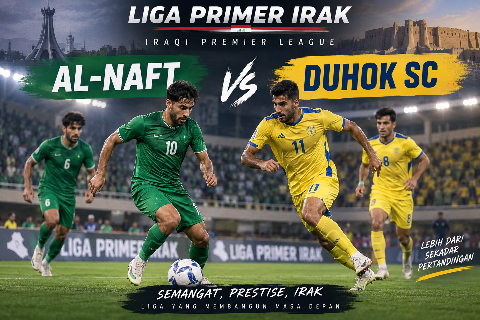 Tigoals Sajikan Al-Naft vs Duhok SC Liga Primer Irak Malam Ini Pukul 22.30 WIB, Duel Ketat Perebutan Poin Penting