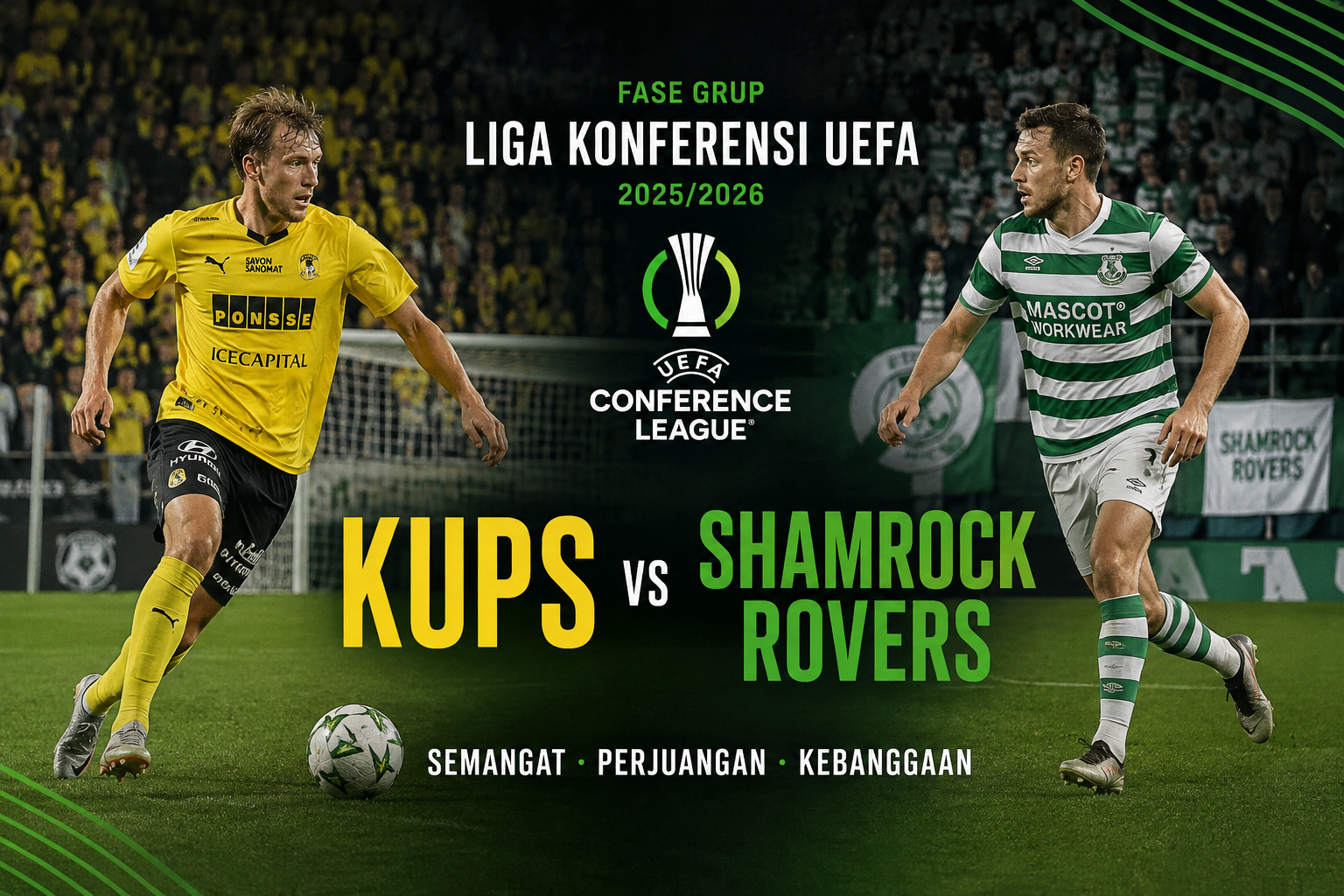 KuPS vs Shamrock Rovers Liga Konferensi UEFA Malam Ini Pukul 22.00 WIB, Tigoals Siapkan Informasi Duel Penentu Tiket ke Fase Liga