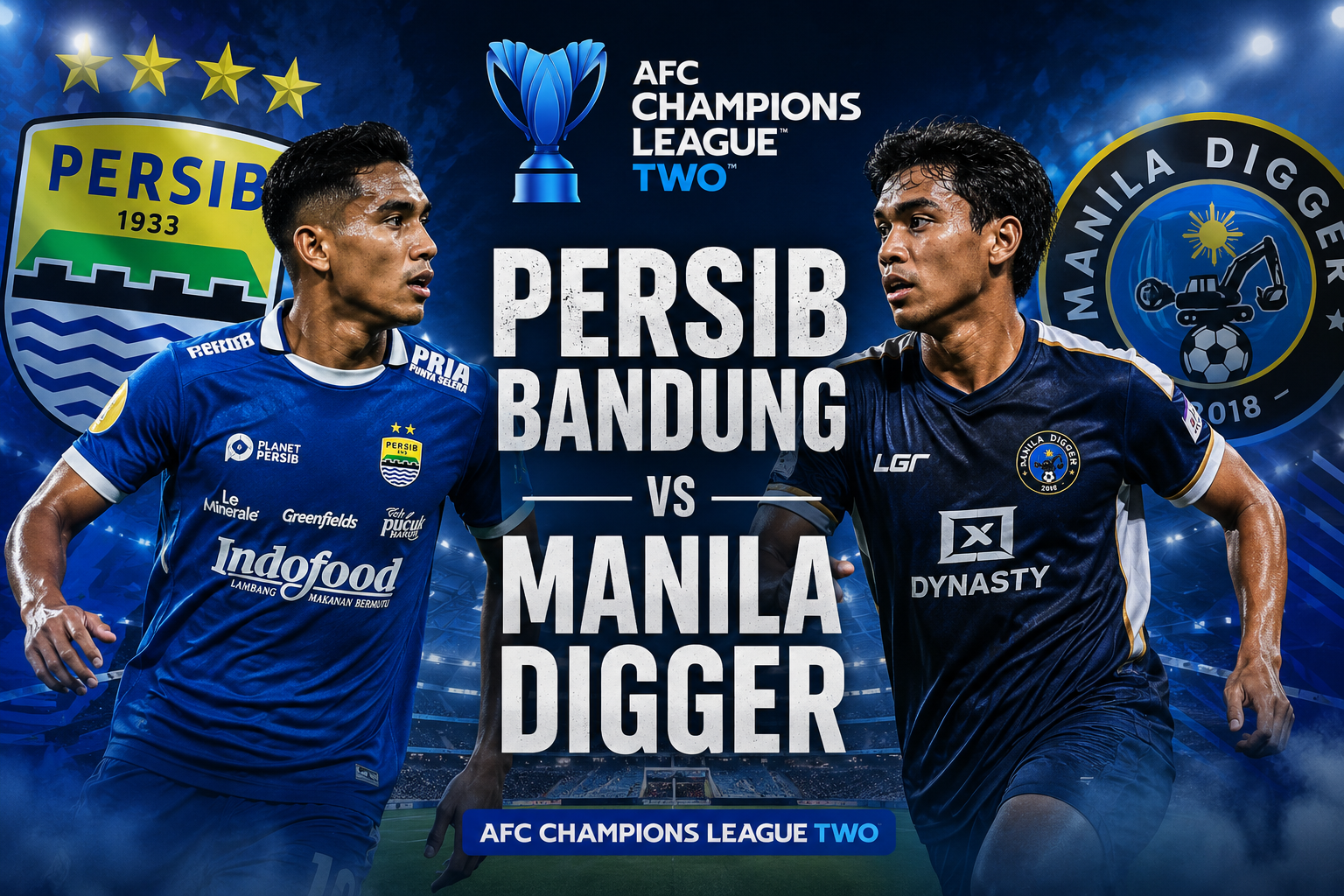 Tigoals : Persib Bandung vs Manila Digger AFC Champions League Two Malam Ini Pukul 19.00 WIB, Duel Penting Menuju Fase Grup
