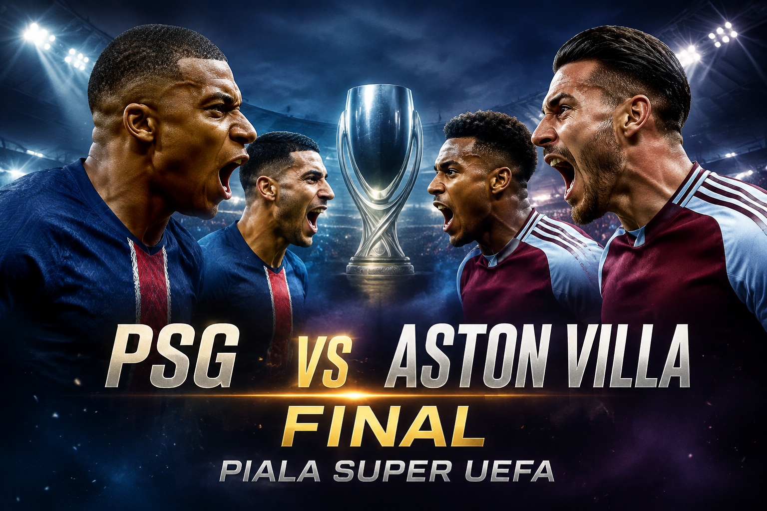 PSG vs Aston Villa Final Piala Super UEFA Dini Hari Ini Pukul 02.00 WIB - Tigoals Hadirkan Streaming Duel Bergengsi Dua Juara Kompetisi Eropa