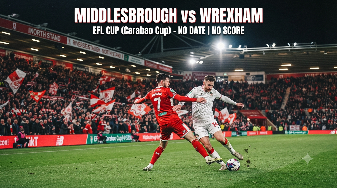 Streaming Middlesbrough vs Wrexham Piala EFL Dini Hari Ini Pukul 02.00 WIB - Saksikan Pertandingan Seru dengan Nuansa Kompetitif di Tigoals