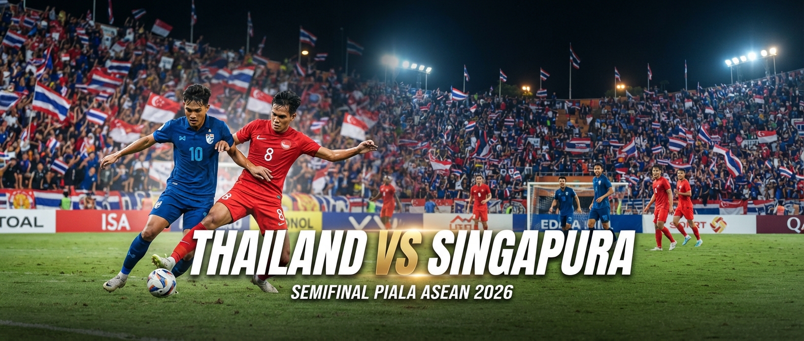 Thailand vs Singapura Semifinal Piala Asean 2026 Malam Ini Pukul 21.00 WIB - Tigoals Bawa Informasi Duel Penting Perebutan Tiket ke Partai Final