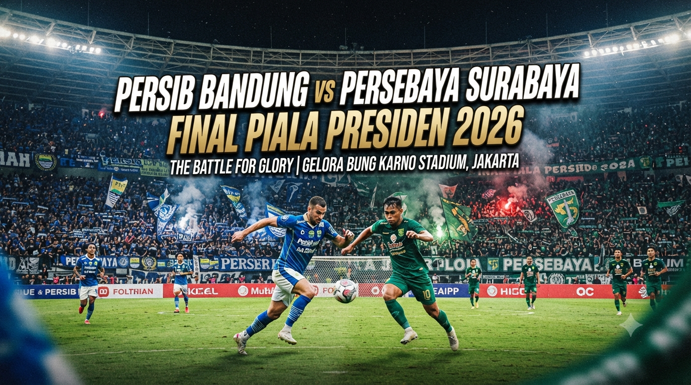 Tigoals Sajikan Final Piala Presiden 2026 Persib Bandung vs Persebaya Surabaya Malam Ini Pukul 19.30 WIB - Saksikan Keseruan Duel Penentu Juara