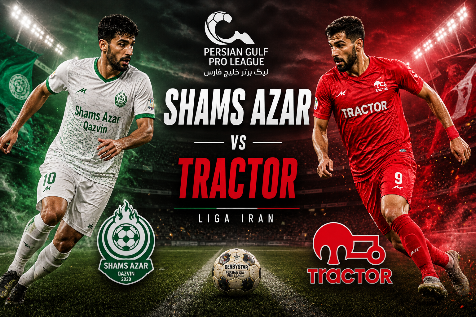 Shams Azar vs Tractor Malam Ini Pukul 22.45 WIB, Tigoals Hadirkan Informasi Duel Liga Iran yang Sarat Persaingan