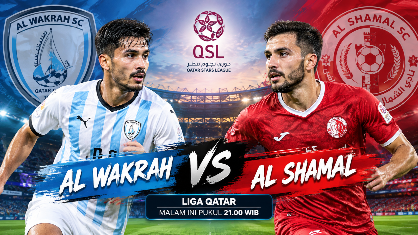 Al Wakrah vs Al Shamal Liga Qatar Malam Ini Pukul 21.00 WIB, Tigoals Ikuti Persaingan Panas di Doha