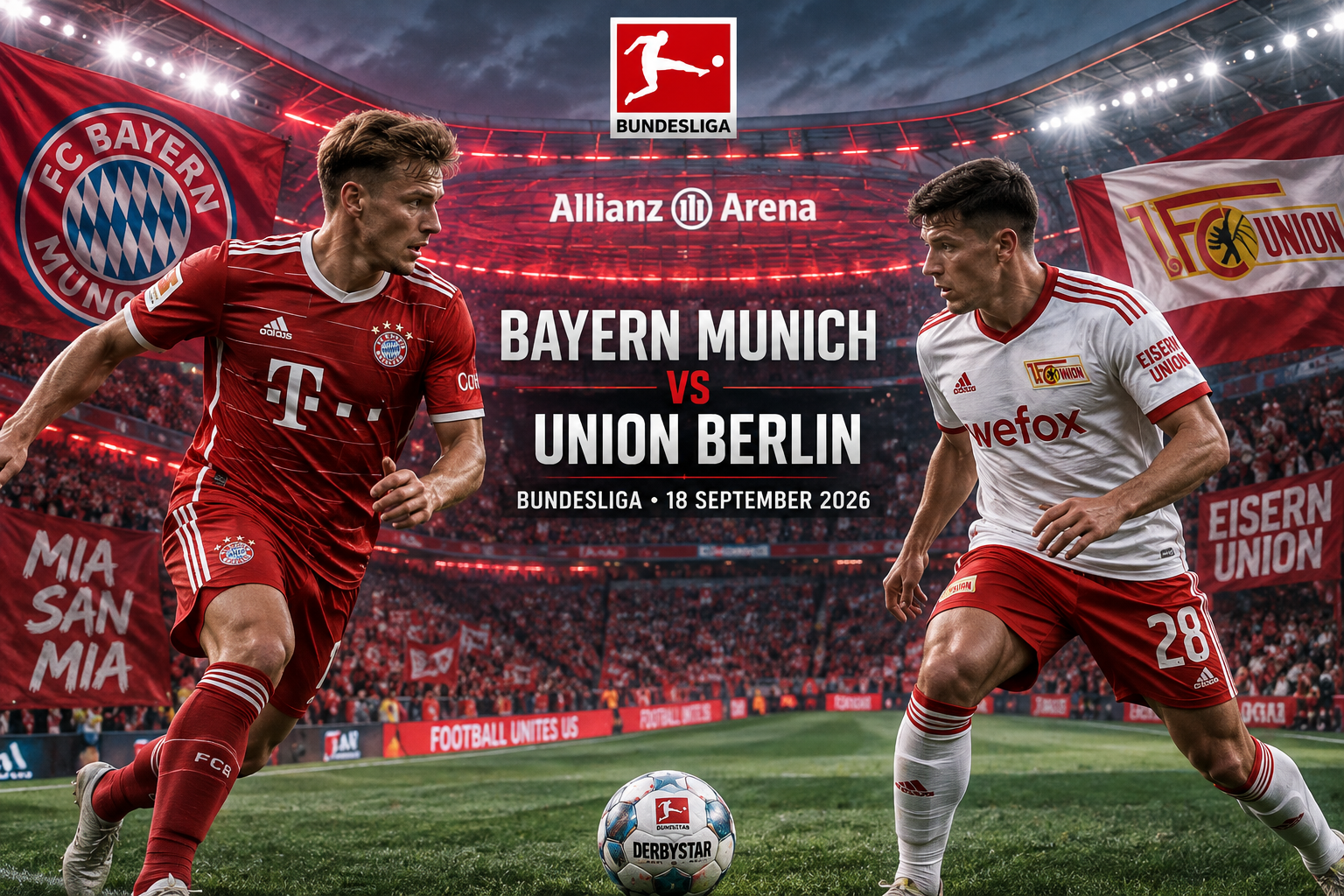 Tigoals Catat Laga Bayern Munich vs Union Berlin Bundesliga Dini Hari Ini Pukul 01.30 WIB