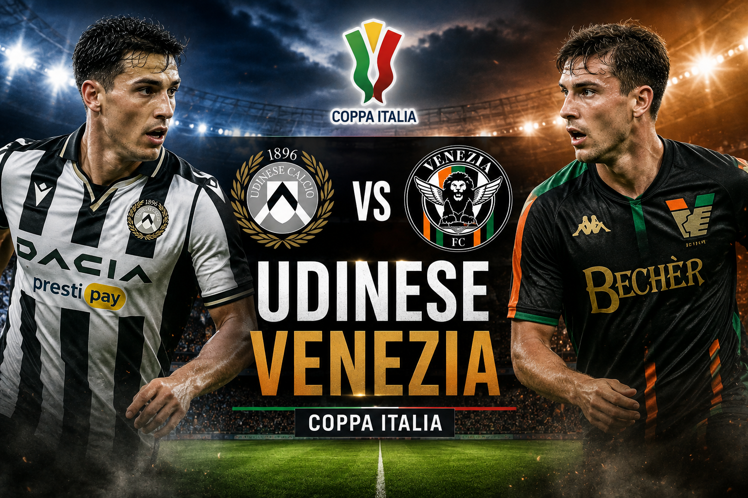 Tigoals Sajikan Informasi Udinese vs Venezia di Coppa Italia Malam Ini Pukul 23.00 WIB