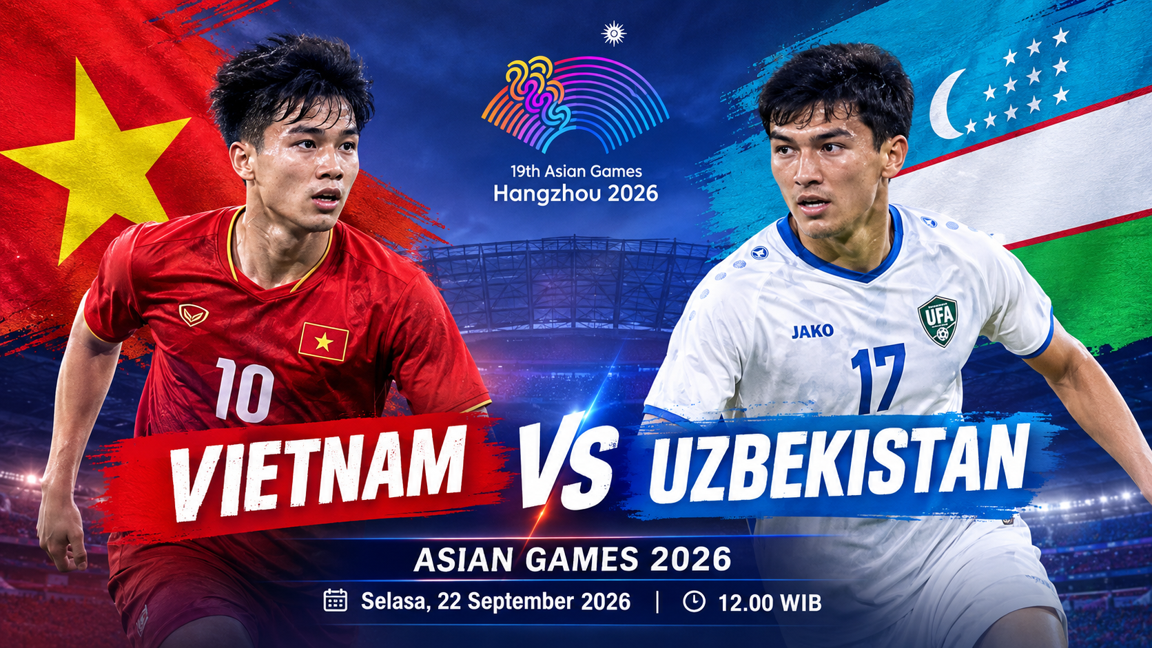 Tigoals Bahas Vietnam vs Uzbekistan di Asian Games 2026 Siang Ini Pukul 12.00 WIB