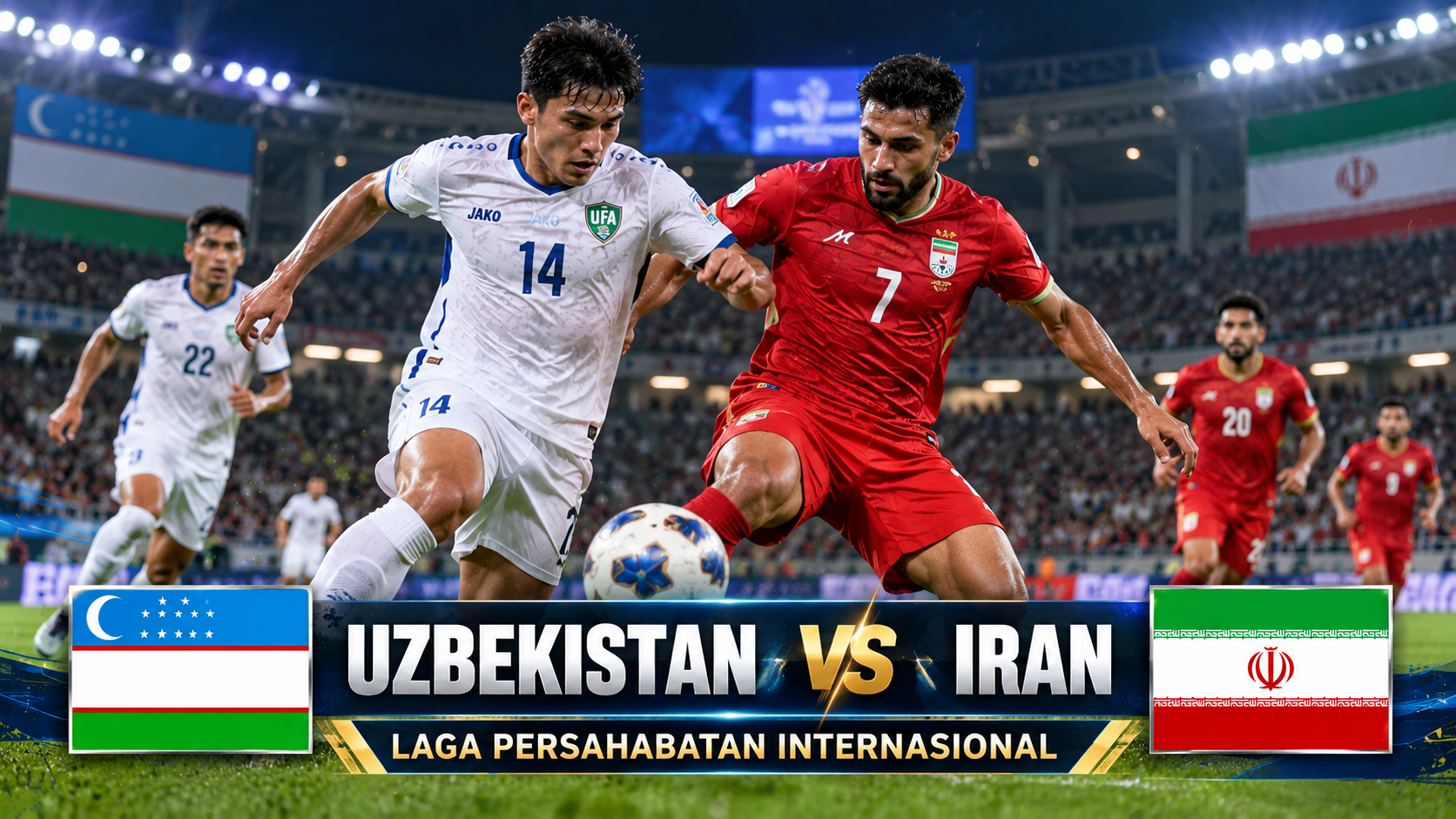 Tigoals Pantau Uzbekistan vs Iran dalam Laga Persahabatan Internasional Malam Ini Pukul 21.00 WIB