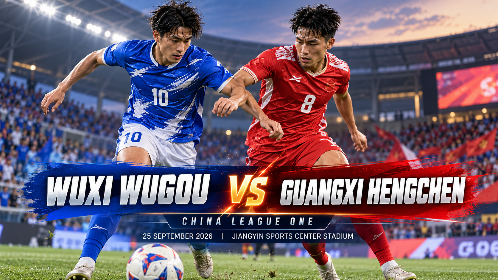 Tigoals Wuxi Wugou vs Guangxi Hengchen Chinese League One Sore Ini Pukul 18.00 WIB