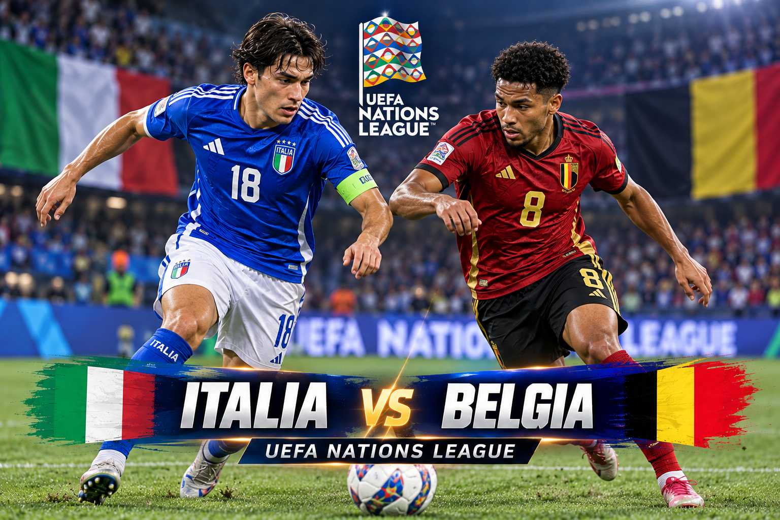 Tigoals Italia vs Belgia UEFA Nations League Dini Hari Ini Pukul 01.45 WIB