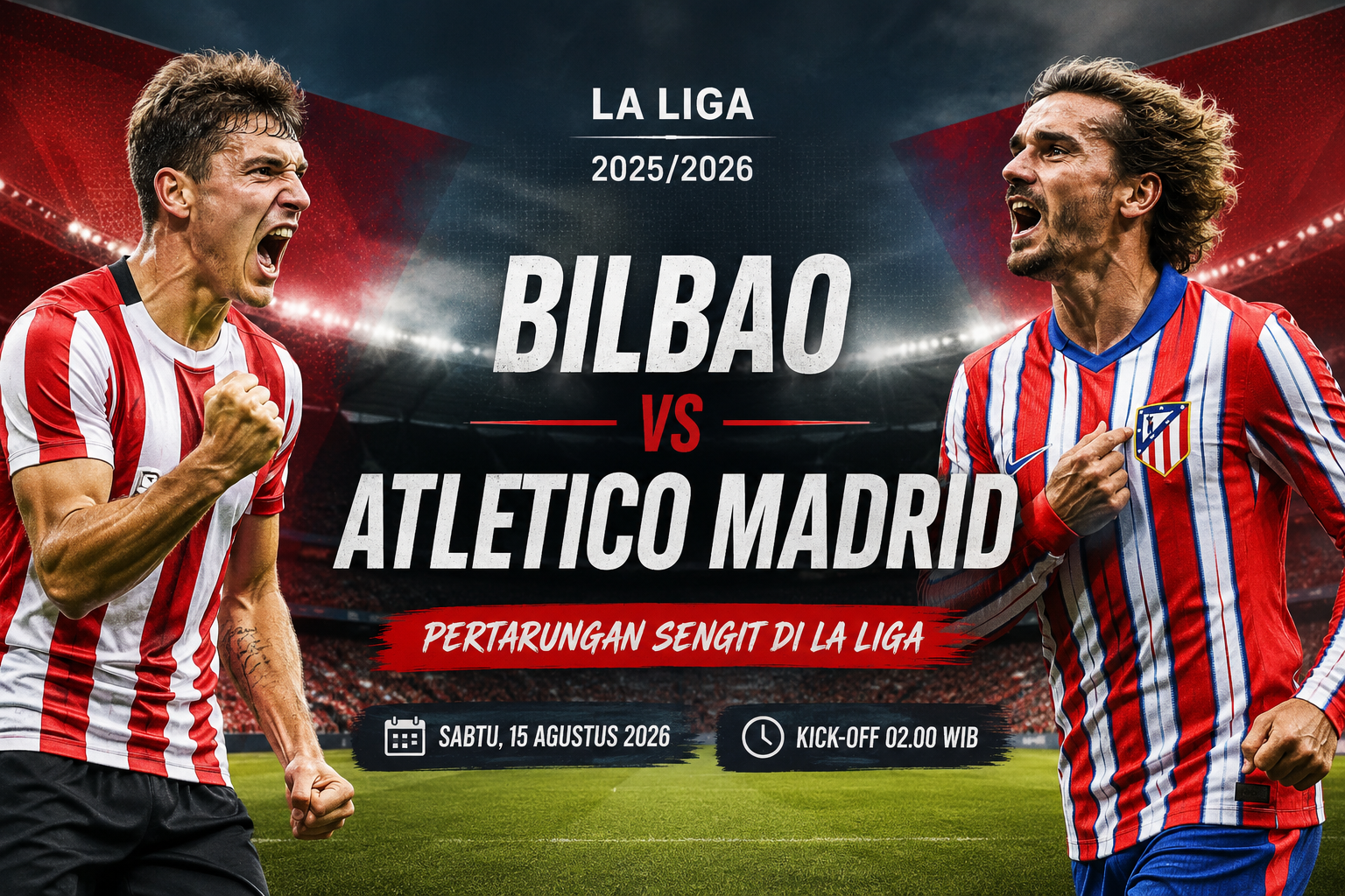 Tigoals : Athletic Bilbao vs Atletico Madrid Malam Ini Pukul 21.15 WIB, San Mames Jadi Panggung Duel Sengit La Liga