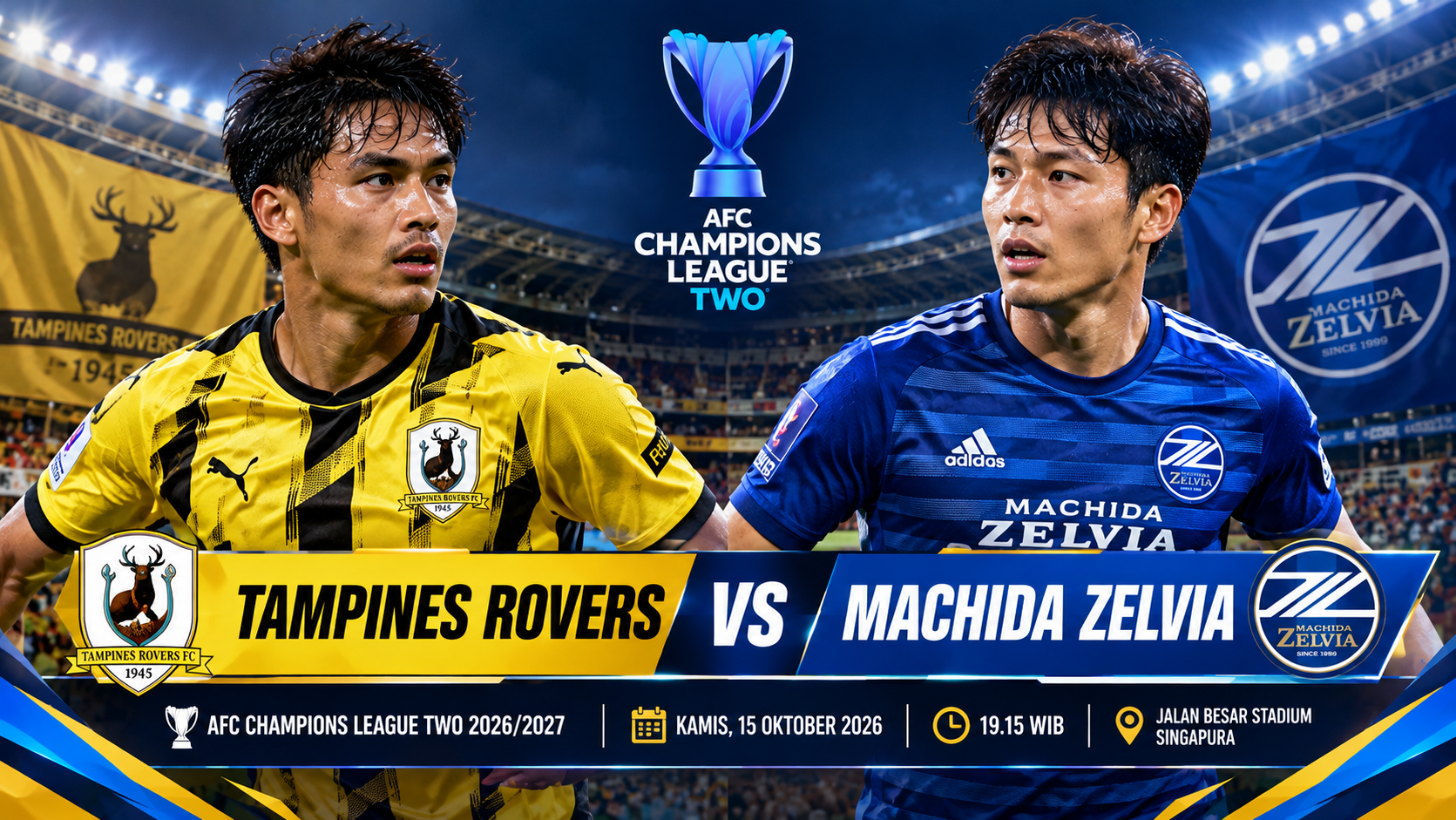 Tigoals Kupas Tantangan Tampines Rovers, Machida Zelvia Datang dengan Modal Kemenangan di AFC Champions League Two Malam Ini Pukul 19.15 WIB