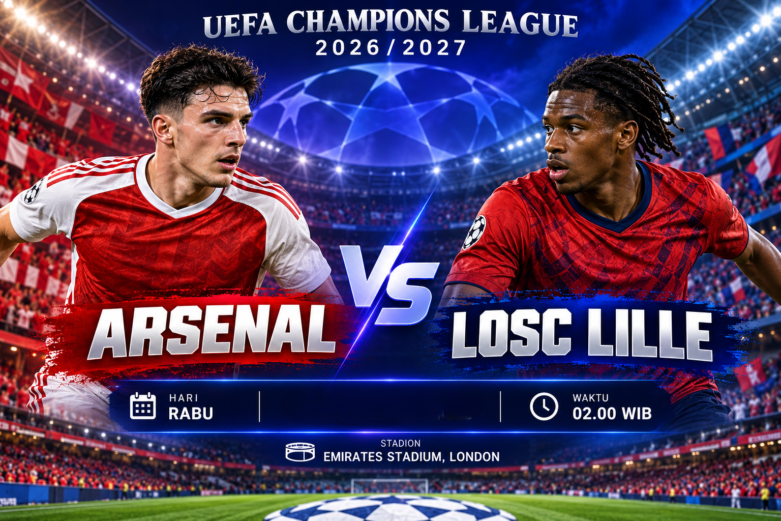 Arsenal vs LOSC Lille Liga Champions Malam Ini, Tigoals Ulas Ambisi The Gunners di Emirates Stadium