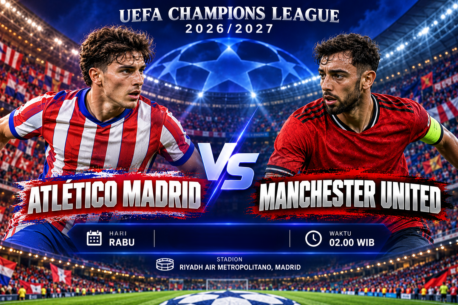 Atlético Madrid vs Manchester United Dini Hari Ini Pukul 02.00 WIB, Tigoals Bahas Pertarungan Dua Raksasa Eropa