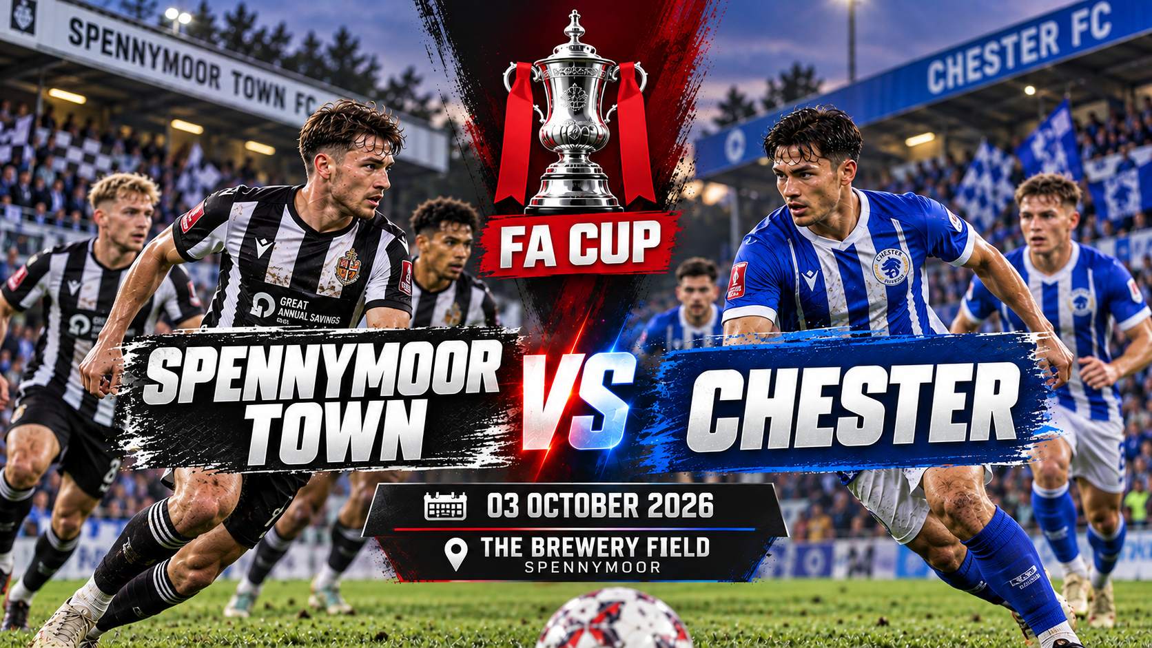 Spennymoor Town vs Chester FA Cup 3 Oktober 2026 Pukul 21.00 WIB, Tigoals Ikuti Persaingan