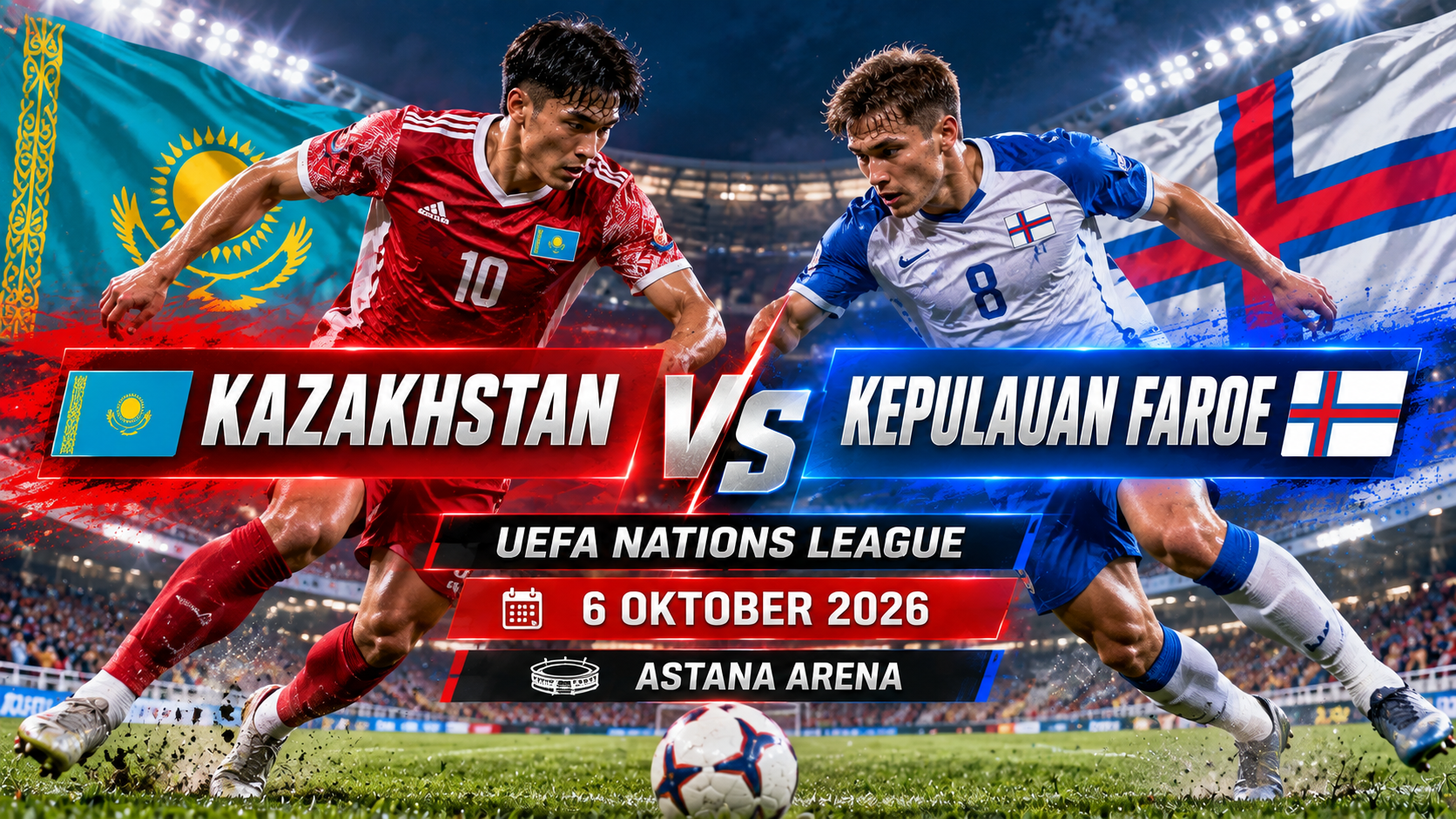Kazakhstan vs Kepulauan Faroe Malam Ini Pukul 21.00 WIB, Tigoals Ikuti Persaingan Sengit di UEFA Nations League