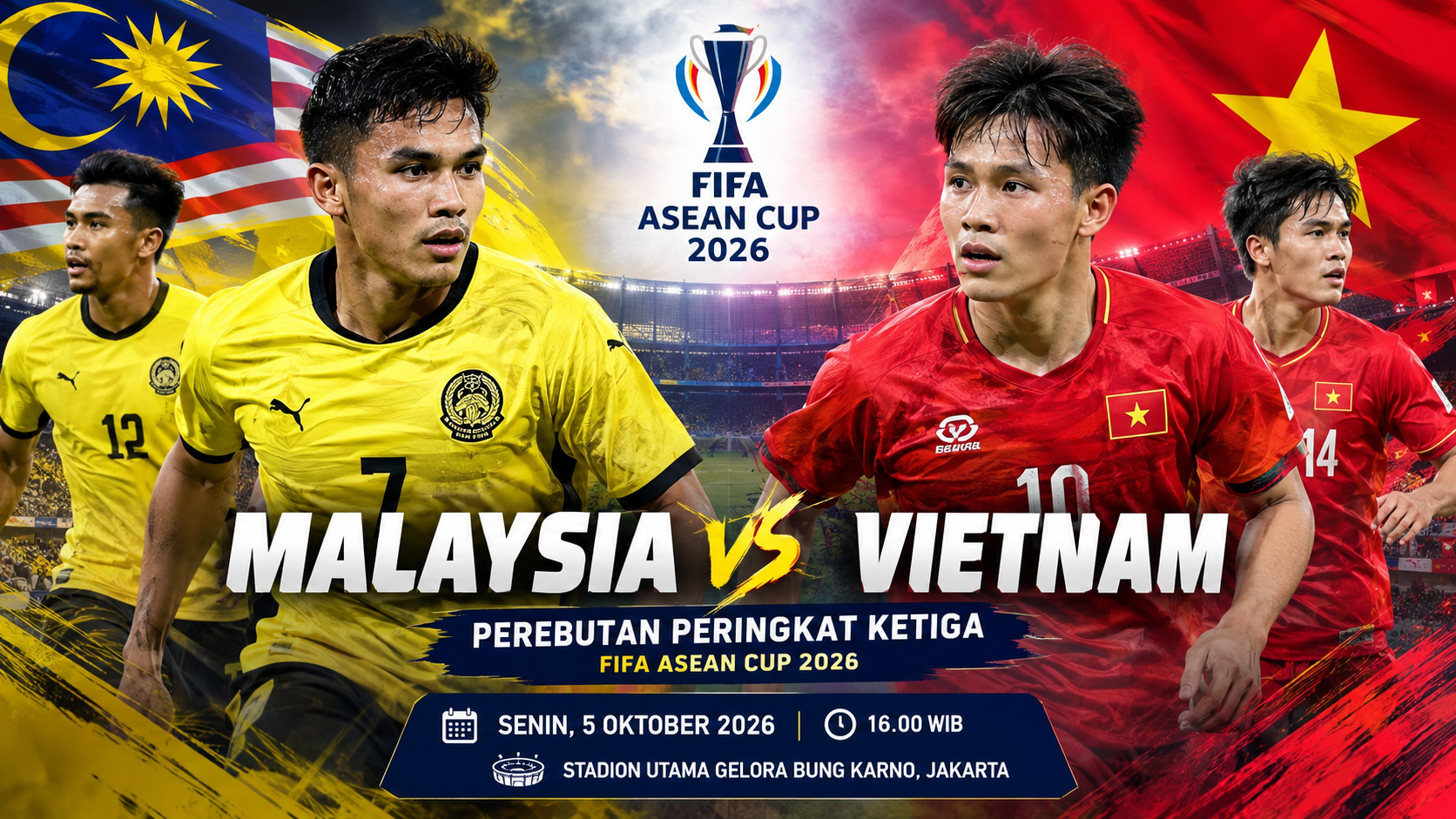 Malaysia vs Vietnam Perebutan Peringkat Ketiga FIFA ASEAN Cup 2026 Sore Ini Pukul 16.00 WIB, Tigoals Bahas Duel Penentu