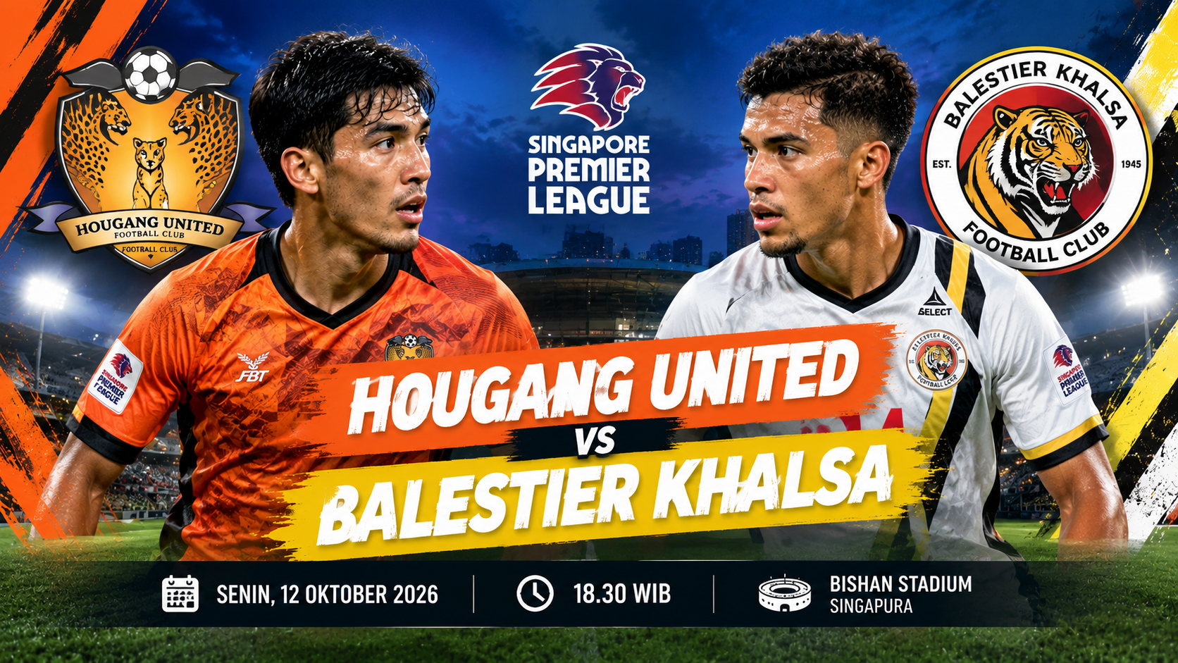 Hougang United vs Balestier Khalsa Sore Ini Pukul 18.30 WIB, Tigoals Membahas Perebutan Kemenangan Perdana di Singapore Premier League
